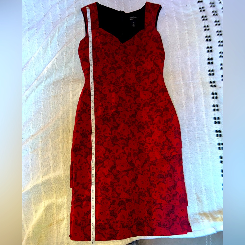 WHBM red cocktail dress.